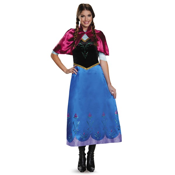 Disguise Women's Anna Traveling Deluxe Adult Costume, Multi, Small