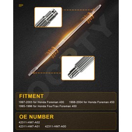 OCPTY Rear Wheel Axle fits for Honda Foreman 400 450 1998-2004 FourTrax Foreman 400 42311-HM7-A02 1995-2003