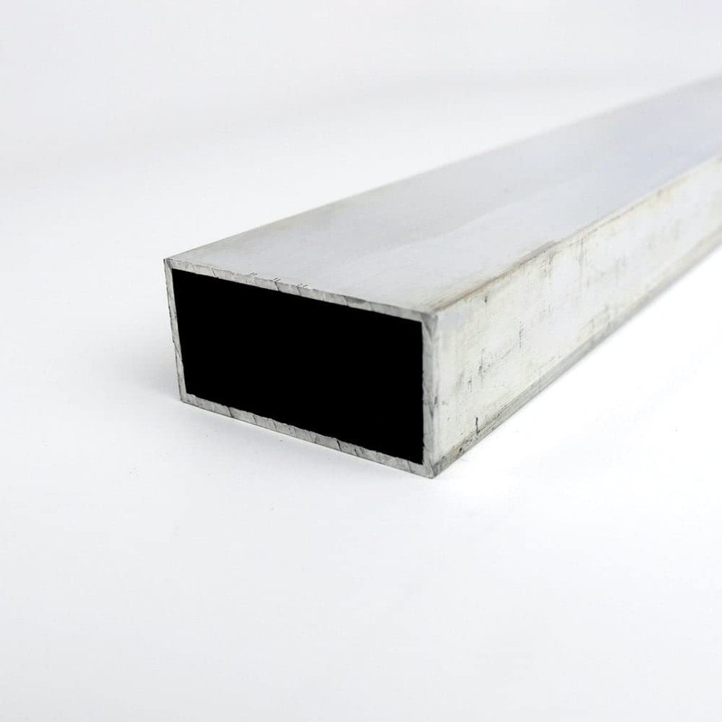 6061 Aluminum Rectangular Tubing, Unpolished (Mill) Finish, Extruded, T6 Temper,