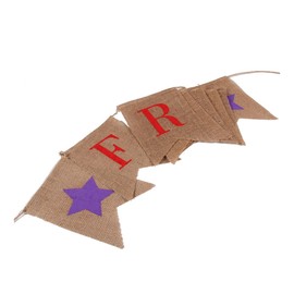 KONTONTY American National Day 2.8m Freedom Burlap Banner Independence Day Decor 4th of July Bunting Flags