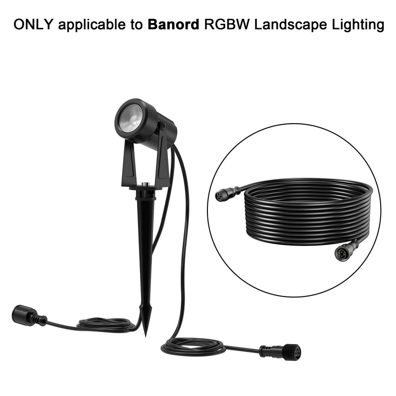 Banord 6.56FT Extension Cord for RGBW Landscape Spotlights, 3 pin(2