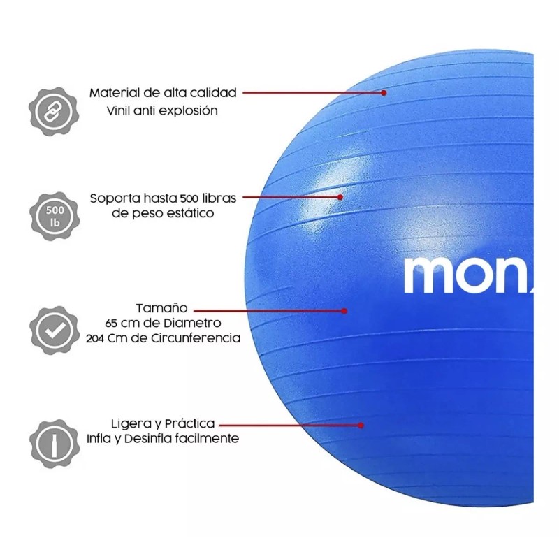 Monzó Pelota Yoga-pilates 65 Cm Diámetro, Monzó, Yoga Ball