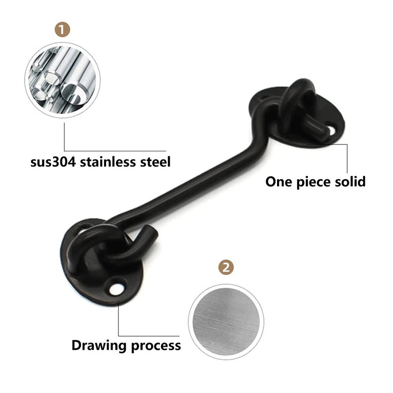 ExcInter Door Hold Open Black 3 inch Stainless Steel Cabin