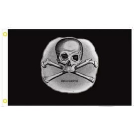 2X3 INCOGNITO PIRATE BLACK FLAG 100D Woven Poly Nylon Flag Banner