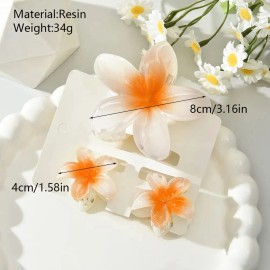 18pz Pinzas Para Pelo Con Forma De Flor De Plumeria Hawaiana