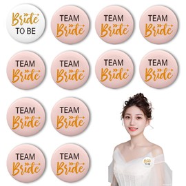 DazzJoy 12 Piece JGA Bridal Button Set, Jga Accessories Women, Team Bride Buttons Badge, Bachelor Party Women Accessories, Jga Women Badge for Games Party, Wedding, Engagement Celebrations (Pink)