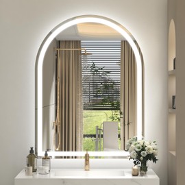 CHARMOR 30x40 Inch Arch LED Bathroom Vanity Mirror, Dimmable Vanity Mirror, Backlit and Frontlit, Anti Fog, 3 Colors, Memory, Shatter-Proof, ETL Listed (Horizontal/Vertical)