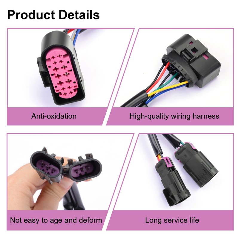 Headlight Conversion Wire Harness,Quad Housing to Projector Adapter Compatible with