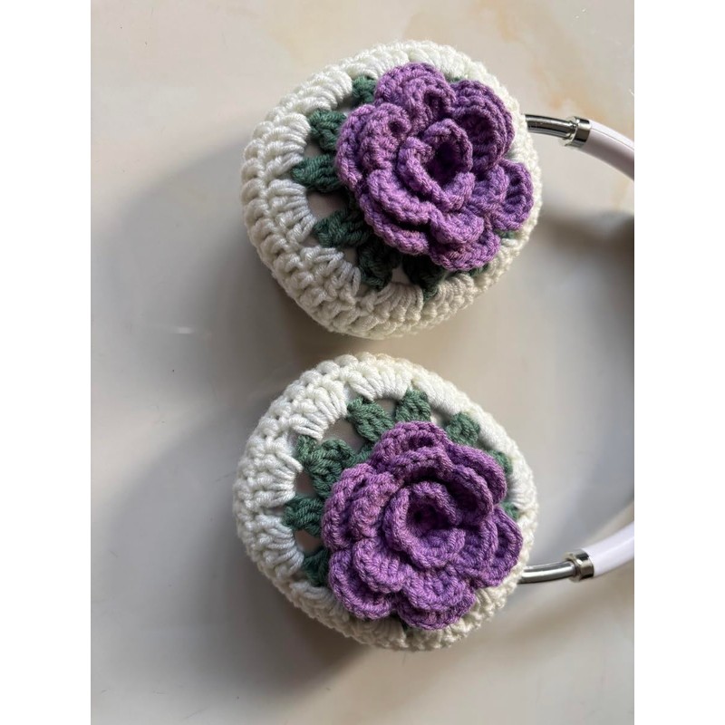 Hosootan AirPods Max Crochet Earphone Cover (E,Purple)