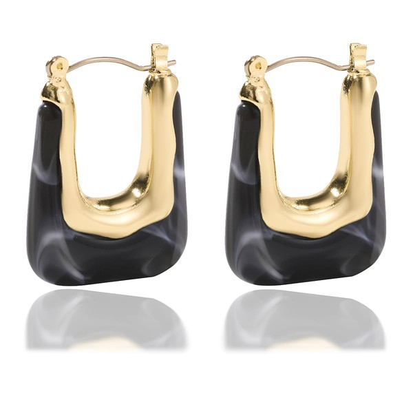 Acrylic Hoop Earrings Colour Resin Earrings Geometric Acrylic Minimalist Clear