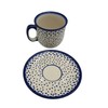 BLUESTAMP Bunzlauer Keramik Hand-Painted Cup with Saucer 280 ml, Decor