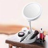 Foldable Makeup Mirror Round Vanity Mirror With LED Light 10X