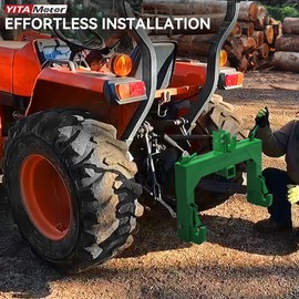YITAMOTOR 3 Point Quick Hitch for Category 1 Tractor, 3000 lbs 3-Pt Attachment with 2" Receiver Trailer Hitch Adaptation with 5 Level Adjustable Bolt