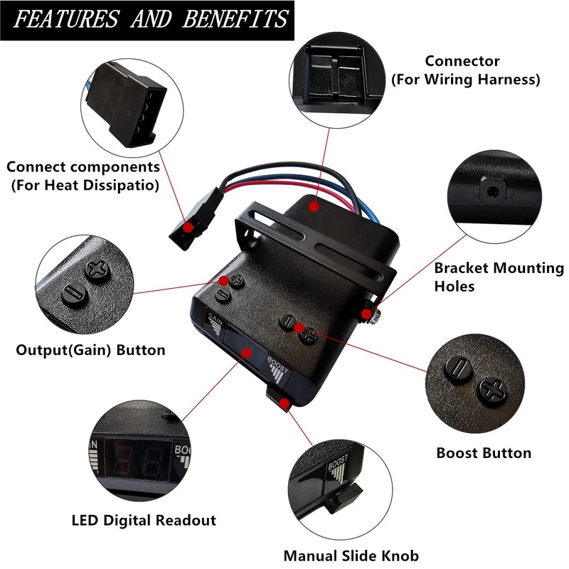 Timilge Proportional Trailer Brake Controller Kit, Digital Electric Brake Control