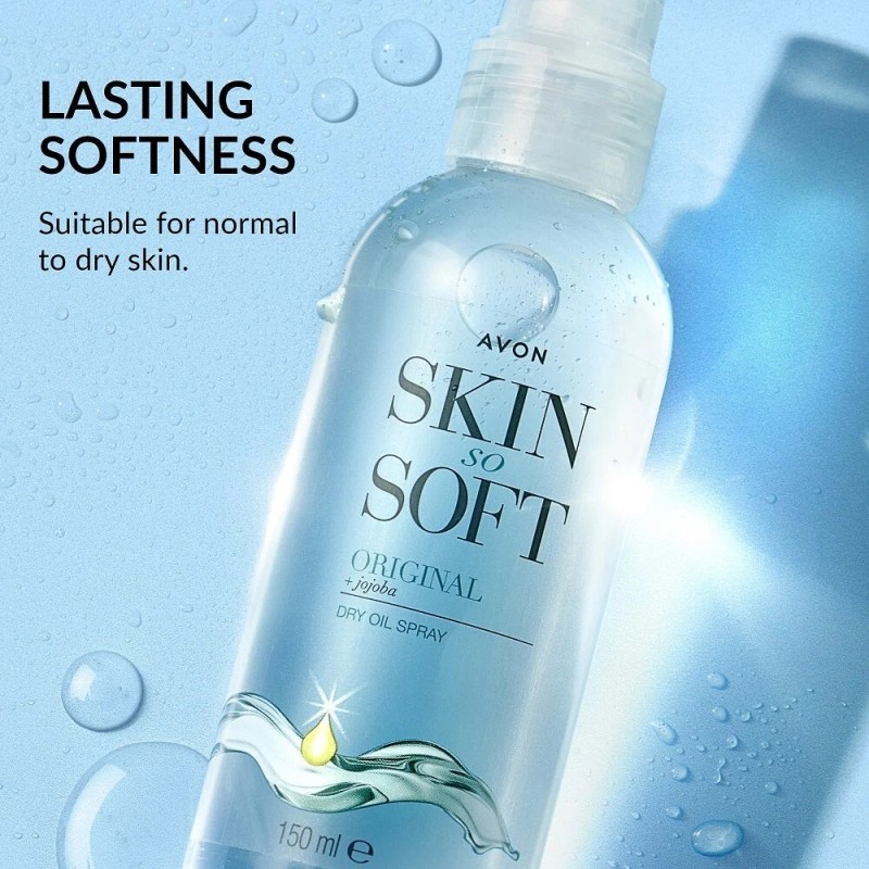 4 X Bottles Avon Skin So Soft Original Dry Oil