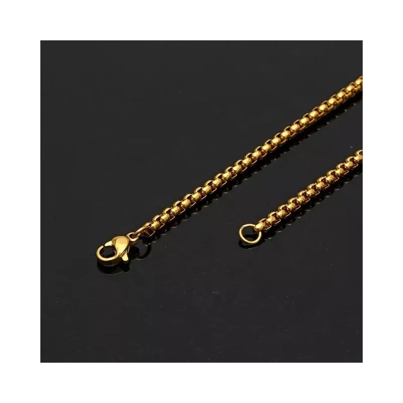 Dtup Cadena Collar Hombre Tipo Cubana Acero De Titanio Genuino