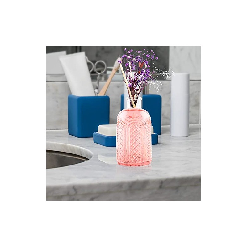 SuproBarware Glasdiffusorflaschen Set 4 Stck Leere Glasflaschen mit Schilfrohr-Diffusor Glasflaschen