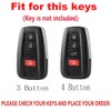 TECART Fit For Toyota Leather Key Fob Cover with Keychain
