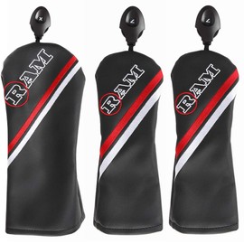 Ram FX Golf Club HEADCOVERS for Driver, Wood and Hybrid, Black (1-3-X)