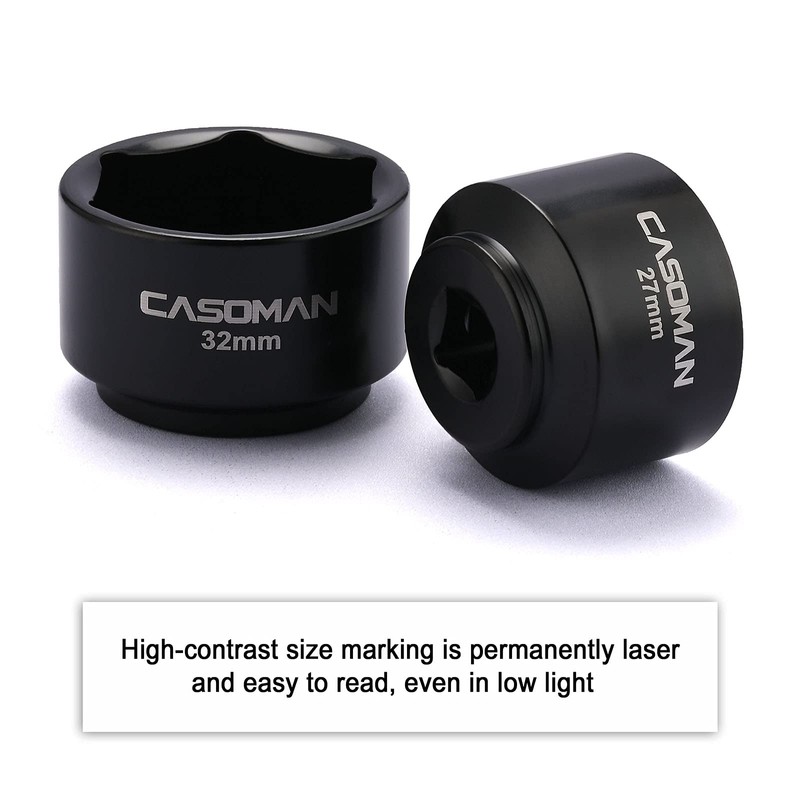 CASOMAN 5 Pieces 3/8" Drive Low Profile Oil Filter Socket