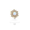 CZ Flower with Opal Center Internally Threaded 14GA Dermal Anchor