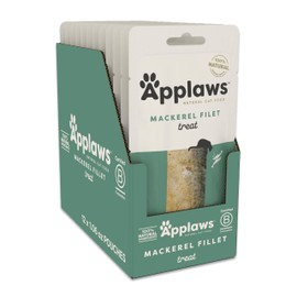 Applaws Natural Cat Treats, Grain-Free, High-Protein Whole Mackerel Loins, Single-Ingredient Healthy Snack for Cats (12 x 1.06 oz Loins)