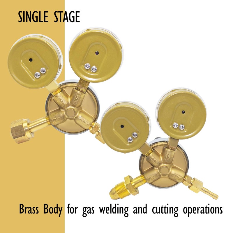 JZWELD Oxygen & Acetylene Regulators, CGA540 and CGA510 Inlet Connection
