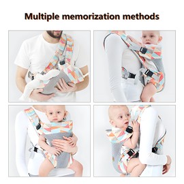 Baby Sling Multifunctional Baby Carrier, Ergonomic Adjustable Breathable Back Carrier, 4-in-1 Baby Belly Carrier for Babies from 0-36 Months, C