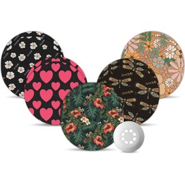 Libre 3 Sensor Covers Waterproof, Amolyfe 10 Pack Freestyle Libre 3 Covers, Bump-Proof with Hard Cap, Waterproof Breathable Medical CGM Adhesive Patches, 14-Day CGM Protection (Heart)