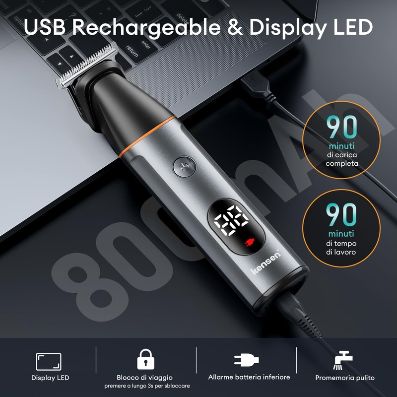 kensen Manscape Body Hair Trimmer for Men, 3-in-1 Body Groomer