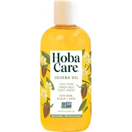 Hobacare – 100% Pure Jojoba Oil for Skin, Scalp and Hair - 8.45oz (packaging may vary)