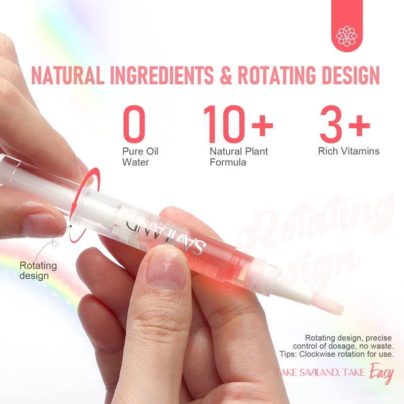 SAVILAND SAVILAND 6PCS Natural Cuticle Oil Pen with Clear Pink