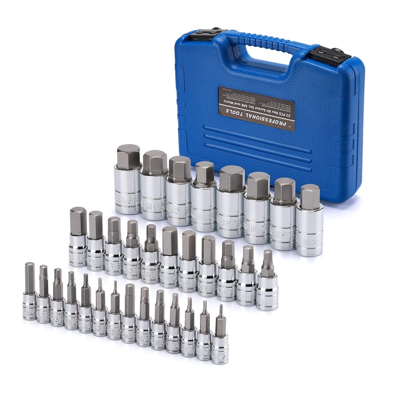 Mayouko 33PCS Master Hex Allen Bit Socket Set, S2 &