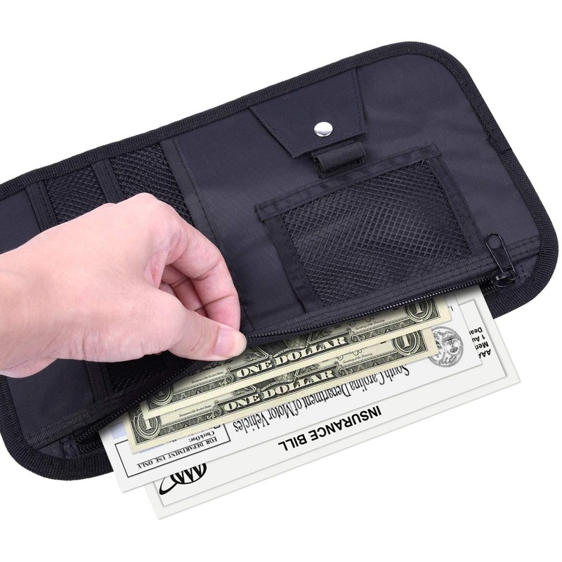 Car Sun Visor Organizer, Wisdompro Vehicle Interior Accessories Storage Pouch