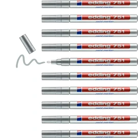 Edding 751 Bullet Tip Paint Marker Fine Silver (Pack of 10) 751-054