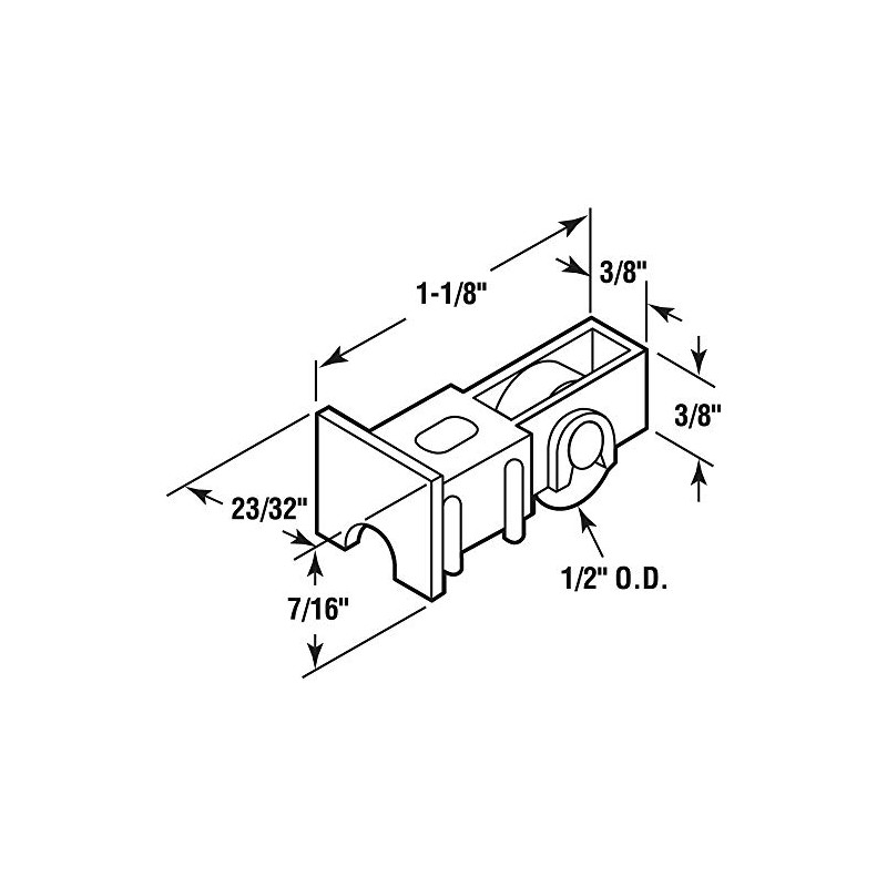 Prime-Line G 3143 Sliding Window Roller, Steel, Black Nylon Housing