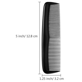 12 Pieces Hair Combs Set Pocket Fine Plastic Hair Combs for Women and Men, Fine Dressing Comb (Black)
