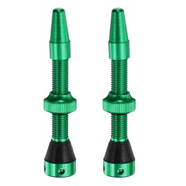 sourcing map 2pcs Tubeless Valve Stems 44mm Aluminum Alloy Tubeless Valve Super Light No Leak Durable with 4 Hole and Caps Fit Most Bicycle Tubeless Rims, Green