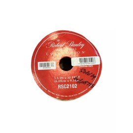 Unbranded Christmas Wired Edge Ribbon - 3.5” x 30 Ft Christmas White Glitter Black Print