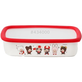 Fuji Hollow Monchhichi Shallow Type Square Container L 1.6L Lets! Parade Pattern MN50AL