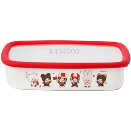 Fuji Hollow Monchhichi Shallow Type Square Container L 1.6L Lets! Parade Pattern MN50AL