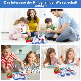Aohcae Electrical Construction Kit for Children, Physical Experiments for Children from 5 6 7 8 9 10, Exciting Experiments on Circuits, Educational Electrical Circuit Kits for Boys Girls