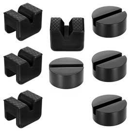 8Pcs Universal Floor Jack Pad, 2 Types Jack Stand Pads Adapter with Anti-Slip Design, Premium Slotted Frame Rail Pinch Welds Protector Rubber Jack Pad for Jack Stand Accessories