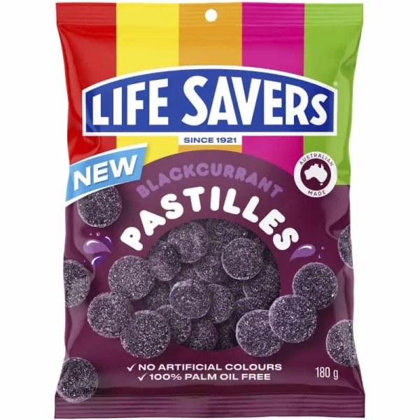 Life Savers Bulk Lifesavers Blackcurrant Pastilles Bag 180g ($4.99 each x 12 units)