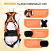 Fall Protection Premium Safety Harness with Shock Absorbing Lanyard, Vented