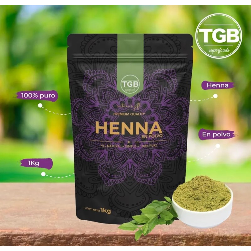 Tgb Henna En Polvo Egipcia 1 Kilo 100% Natural