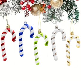Latest Glitter Candy Canes Christmas Tree Decoration Red White 8 Pieces Christmas Tree Decoration Candy Cane Decoration Large Christmas Decoration Pendant Tree Decoration Christmas Pendant 13.5 cm