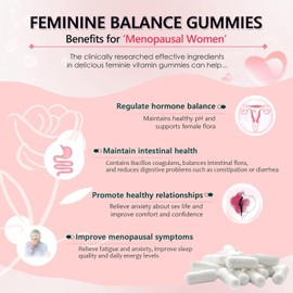 Her Juicy Feminine Probiotics Gummies, Supports Women's Health - Ph Balance, Healthy Odor, Supports Gut Immune Health, Pineapple Flavor-60 Gummies