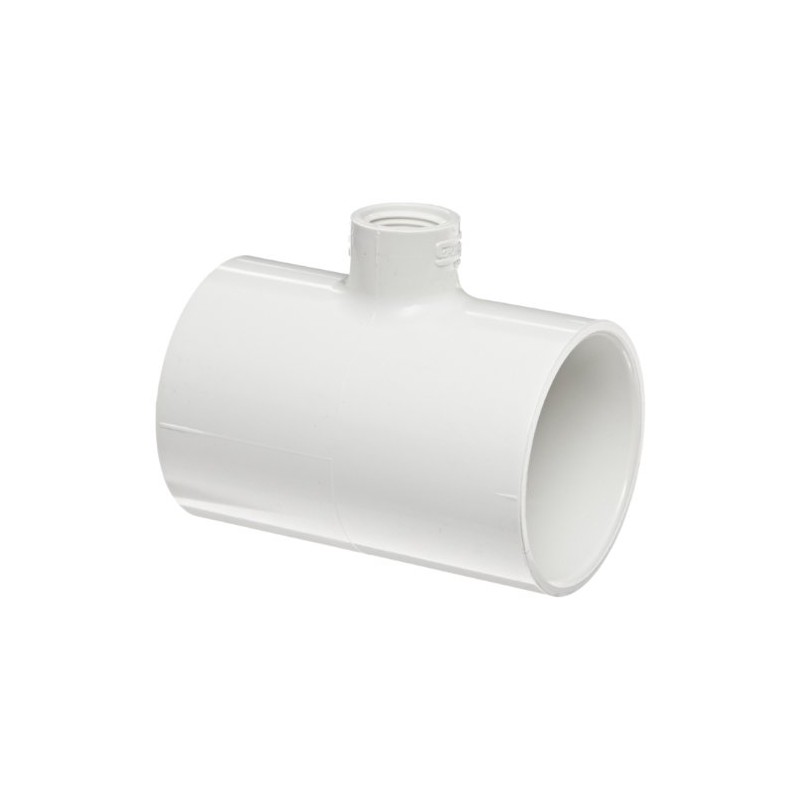 Spears 402 Series PVC Pipe Fitting, Tee, Schedule 40, White,