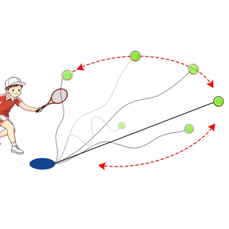 Single Tennis Trainer Tennis Rackets Rebound Base Tennis Balls Portable